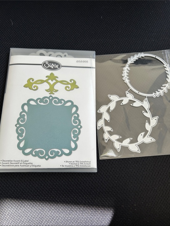 Sizzix Other - Sizzix Ornate Label & Accent Die Set - Teal & Olive